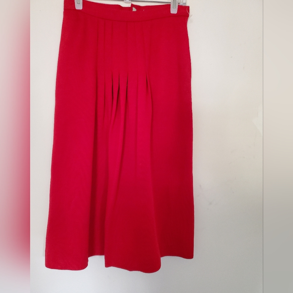 Elegant 100% Wollen Red Skirt